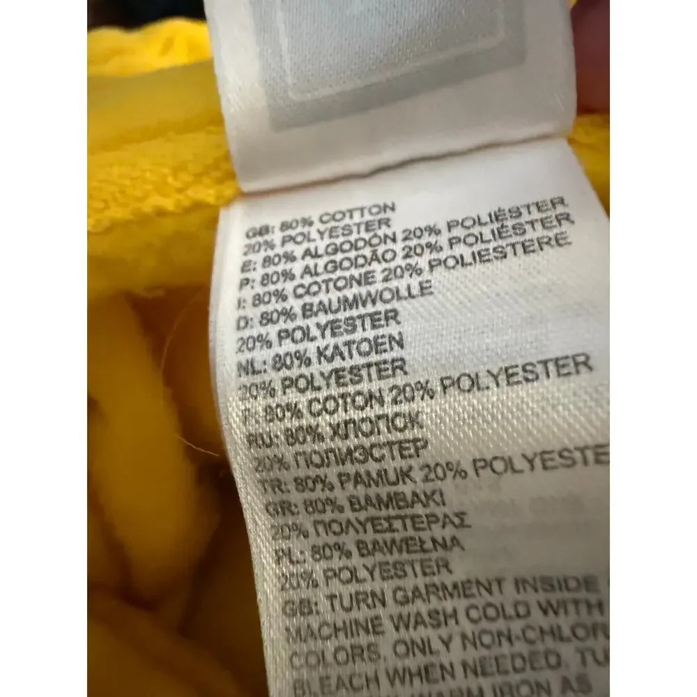 The North Face Mens XL Yellow Half Dome Logo Pullover Hoodie Sweatshirt